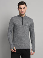 Mens Nomadic Full Sleeves T-shirt With Extra Stretch Charcoal Grey Reccy