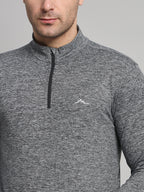 Mens Nomadic Full Sleeves T-shirt With Extra Stretch Charcoal Grey Reccy