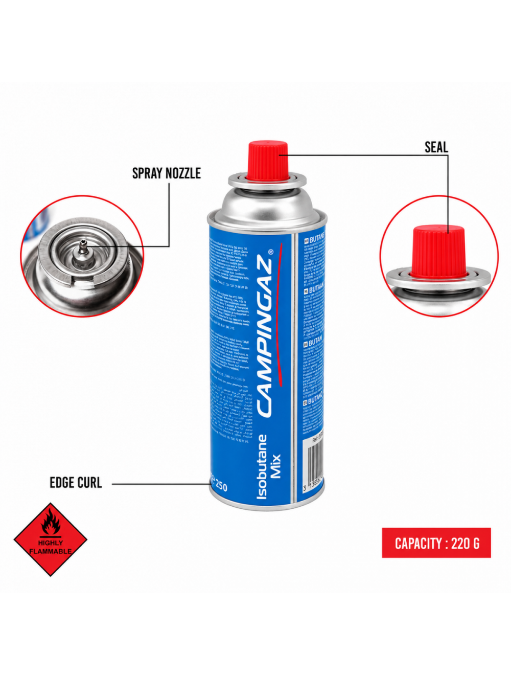 Campingaz CP250 Butane Gas Cartridge for Portable Camping Stoves