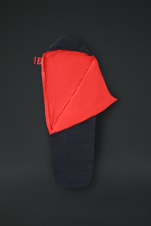 Adventure-Worx-Low-Altitude-sleeping-Bag-Black-Red-Open