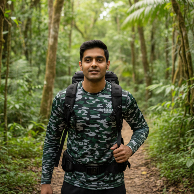 Great Outdoors - Men Army Military Camo Tshirt Full Sleeve
