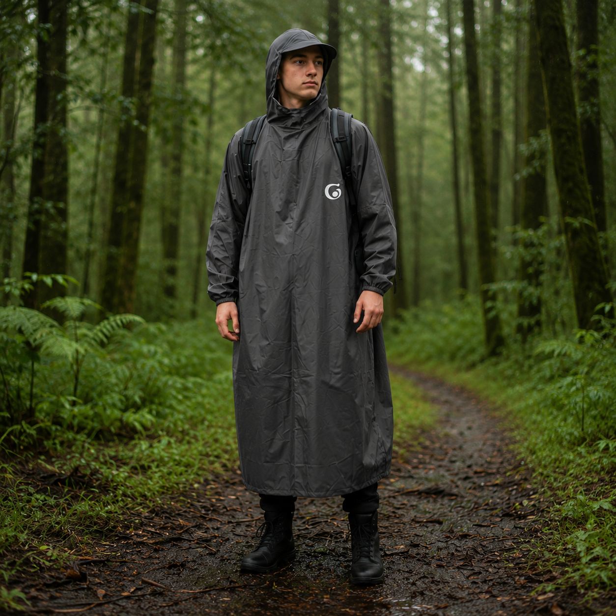 Great Outdoors Waterproof Poncho | Lightweight | With Sleeves | Hooded | Knee Length
