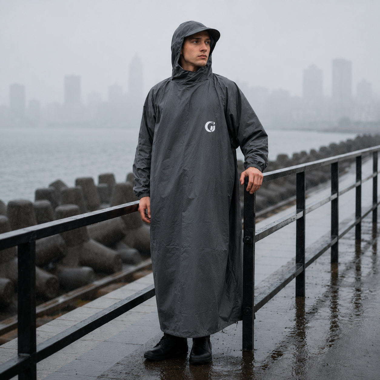 Great Outdoors Waterproof Poncho | Lightweight | With Sleeves | Hooded | Knee Length