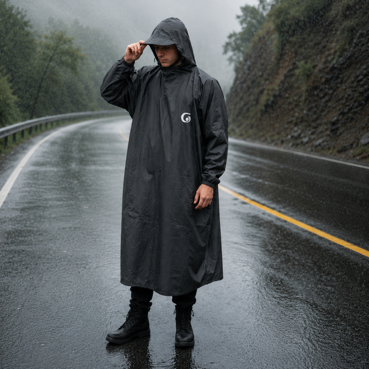 Great Outdoors Waterproof Poncho | Lightweight | With Sleeves | Hooded | Knee Length