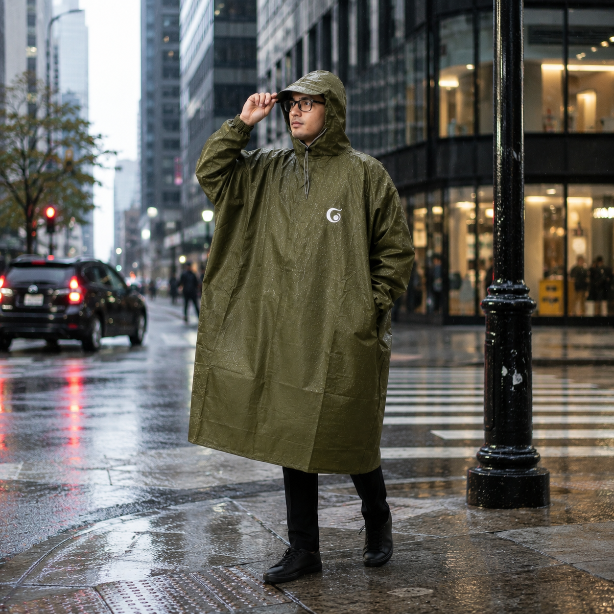 Great Outdoors Waterproof Poncho | Lightweight | With Sleeves | Hooded | Knee Length