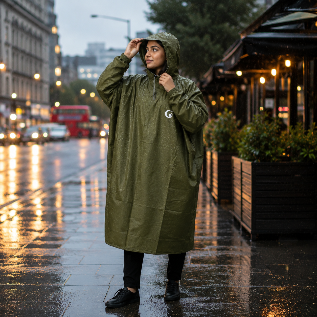 Great Outdoors Waterproof Poncho | Lightweight | With Sleeves | Hooded | Knee Length