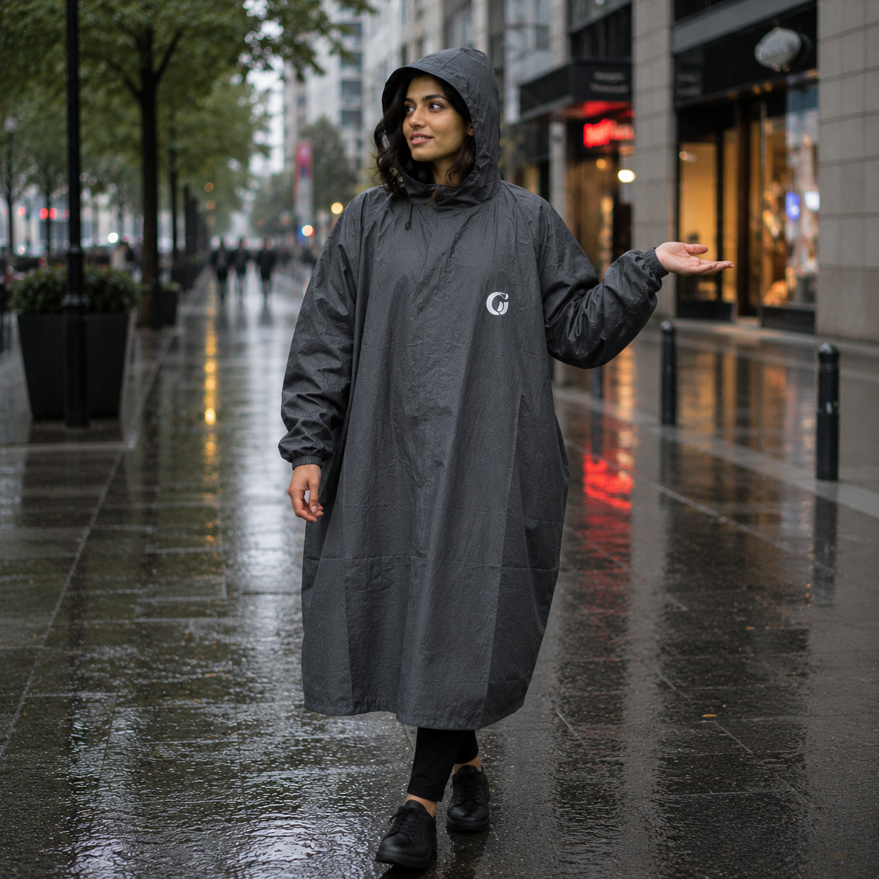 Great Outdoors Waterproof Poncho | Lightweight | With Sleeves | Hooded | Knee Length