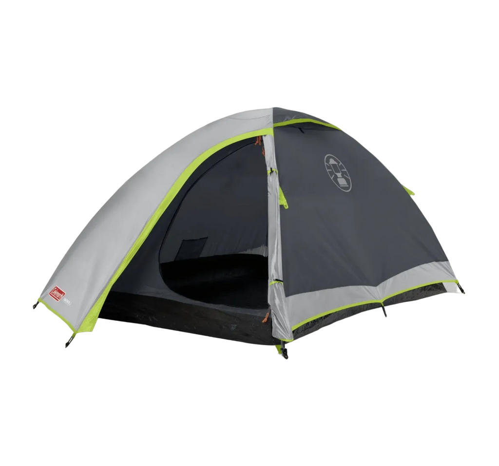 Coleman Darwin 2 Gray and green camping tent on a transparent background