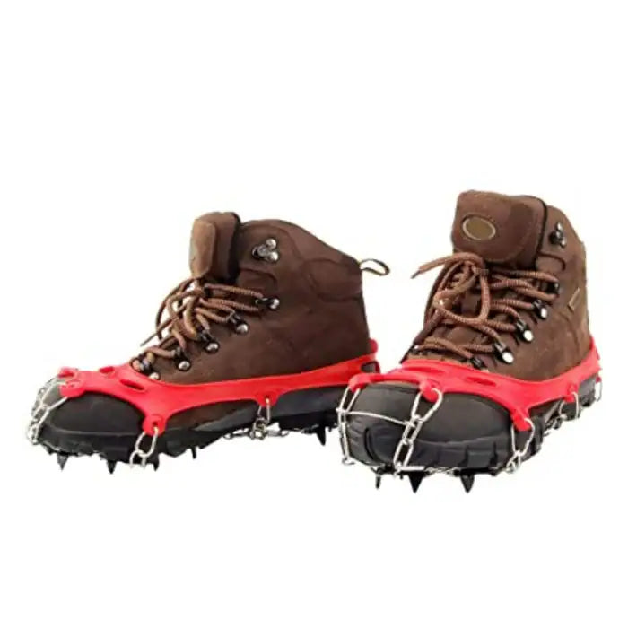 Snow Crampons with Metal Spikes, Silicone Body and Metal Chain