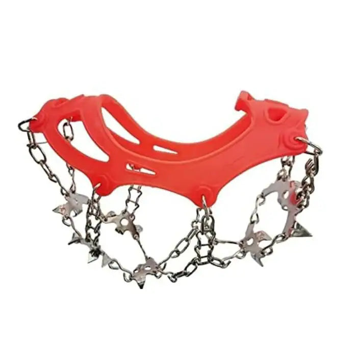 Snow Crampons with Metal Spikes, Silicone Body and Metal Chain