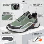 Adventra Men Waterproof Low-Top Hiking Shoes with Auto-Lacing (ET1102)