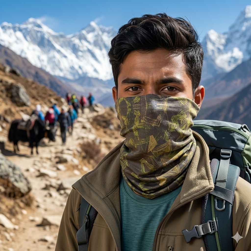 Multi Colour Premium Printed Warm Neck and Head Warmer Bandana with fleece lining