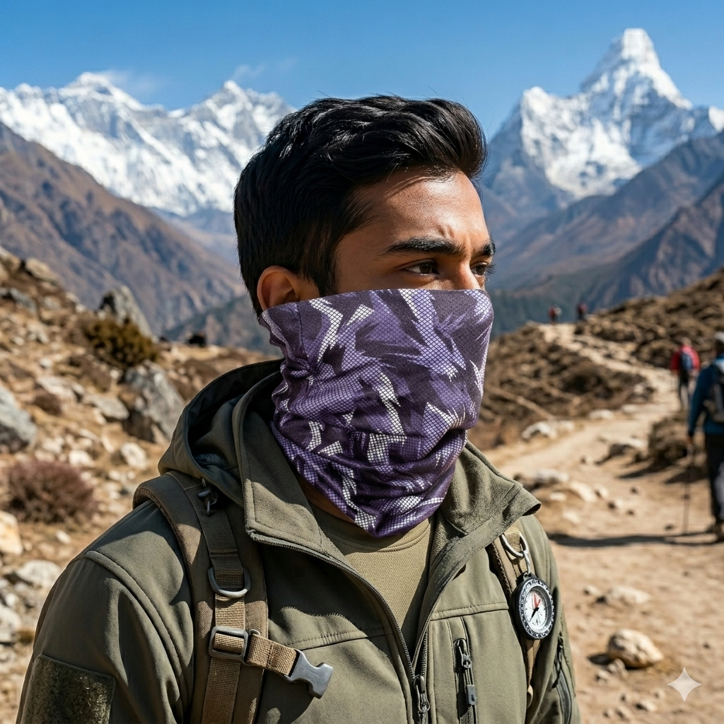 Multi Colour Premium Printed Warm Neck and Head Warmer Bandana with fleece lining