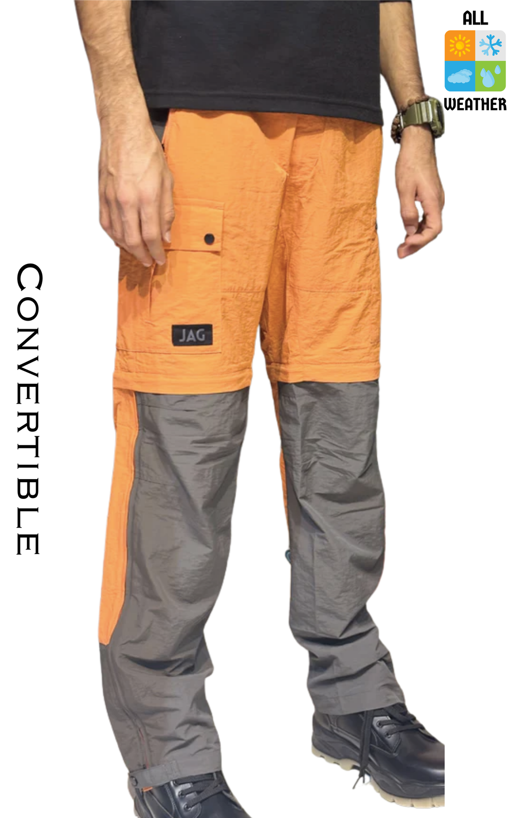 JAG TerraTrek Convertible Limited Edition Trekking Pant | Bottom Zipper | Ultra Light Crush Fabric