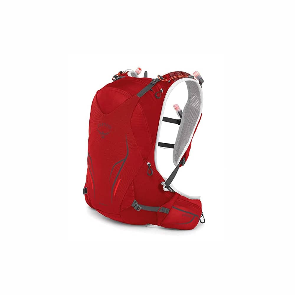 Osprey Duro 15 with reservoir and bottles Phoenix Red S/M