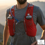 Osprey Duro 15 with reservoir and bottles Phoenix Red S/M