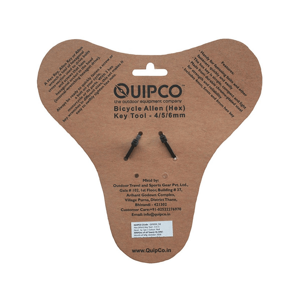 Quipco Bicycle Allen (Hex) Key Tool - 4/5/6mm