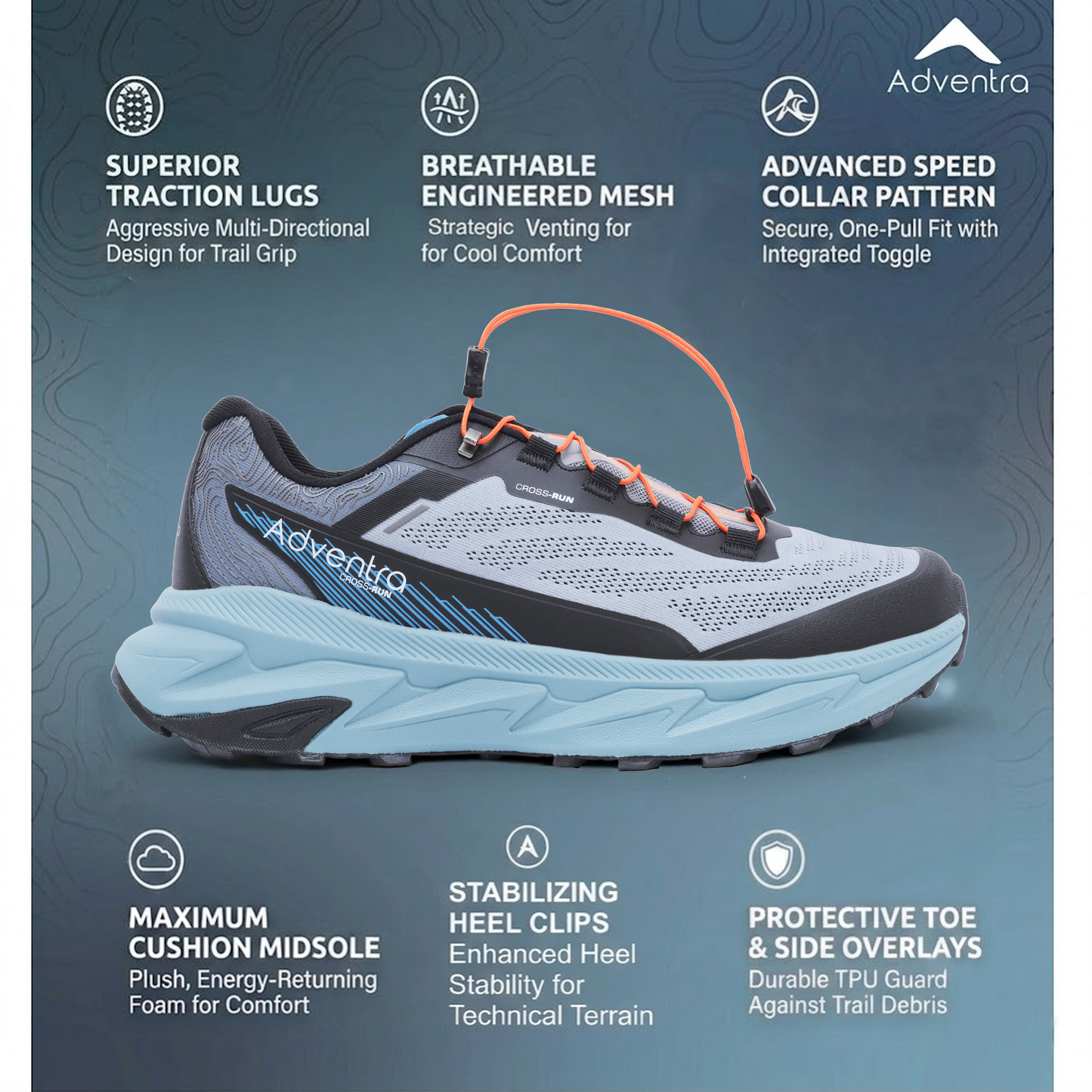 Men Trail Running Ultra Grip Lightweight Sports Shoes (TR2012)