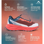 Men Trail Running Ultra Grip Lightweight Sports Shoes (TR2012) Orange-Red