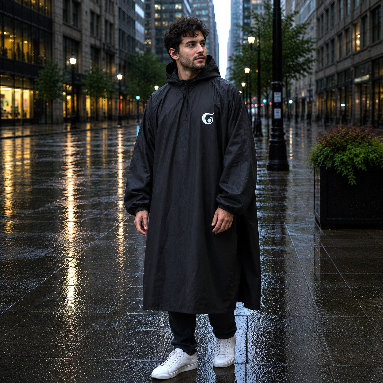 Great Outdoors Waterproof Poncho | Lightweight | With Sleeves | Hooded | Knee Length