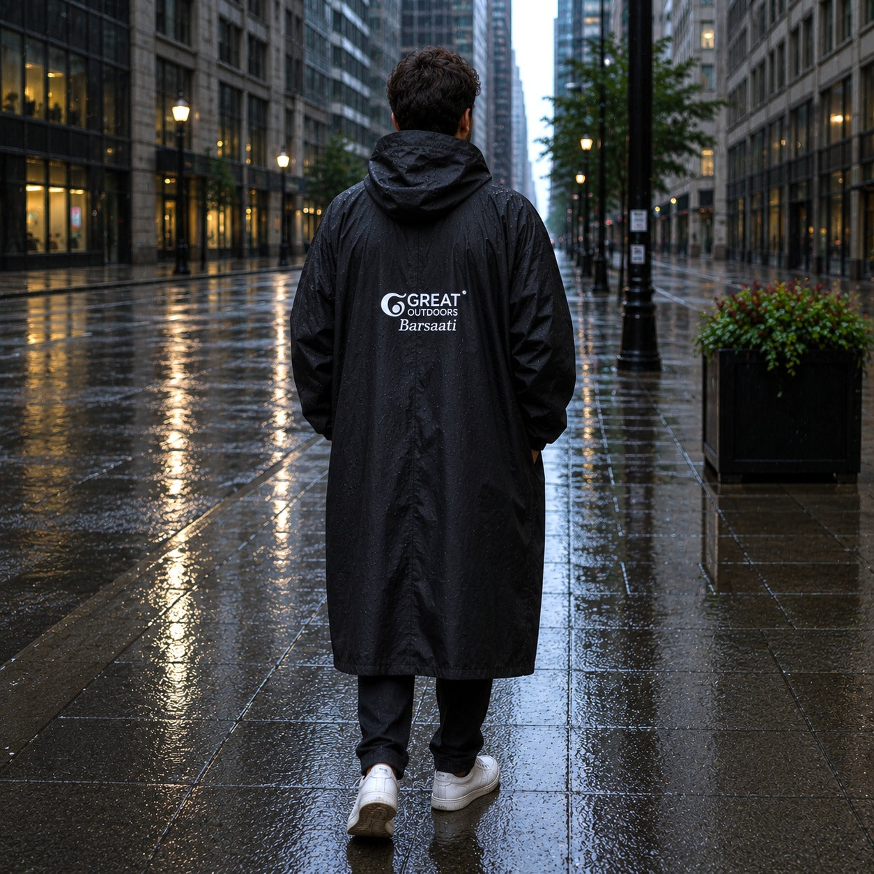 Great Outdoors Waterproof Poncho | Lightweight | With Sleeves | Hooded | Knee Length