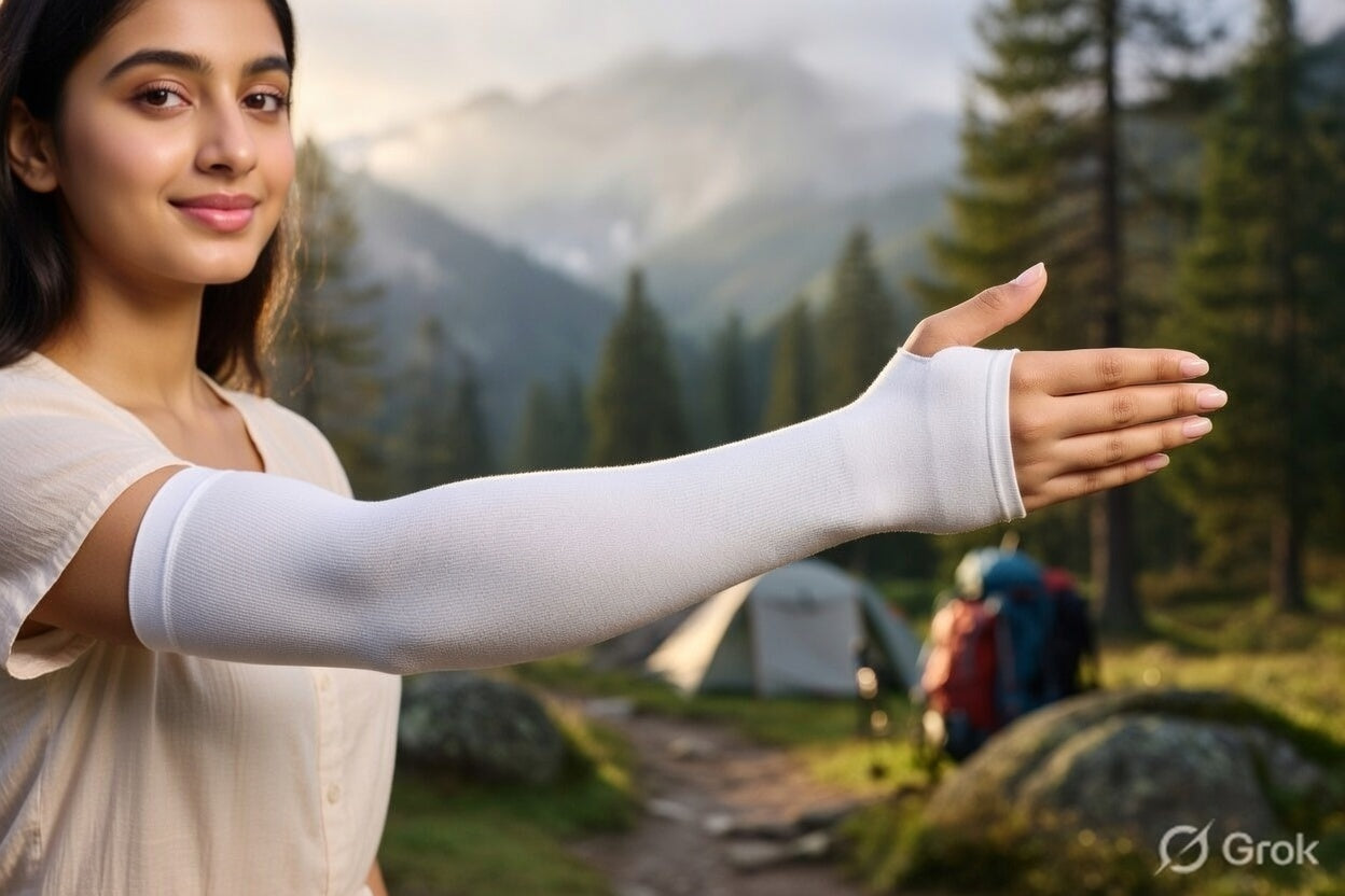 Hand or Arm Sleeves for UV and Sun Protection -  Single Colour with thumb holes