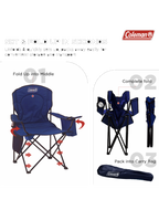 Coleman Quad Chair with Cooler Blue
