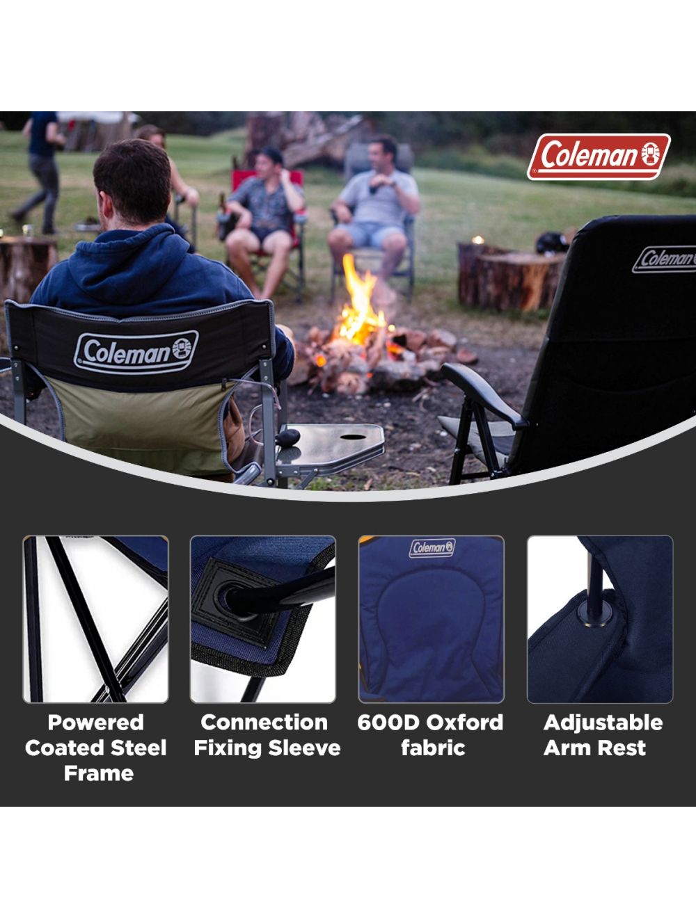 Coleman Quad Chair with Cooler Blue