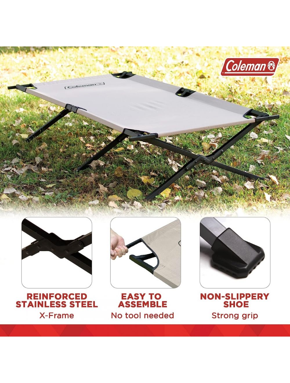 Coleman Trailhead II Folding Camping Cot Bed for Outdoor Travel