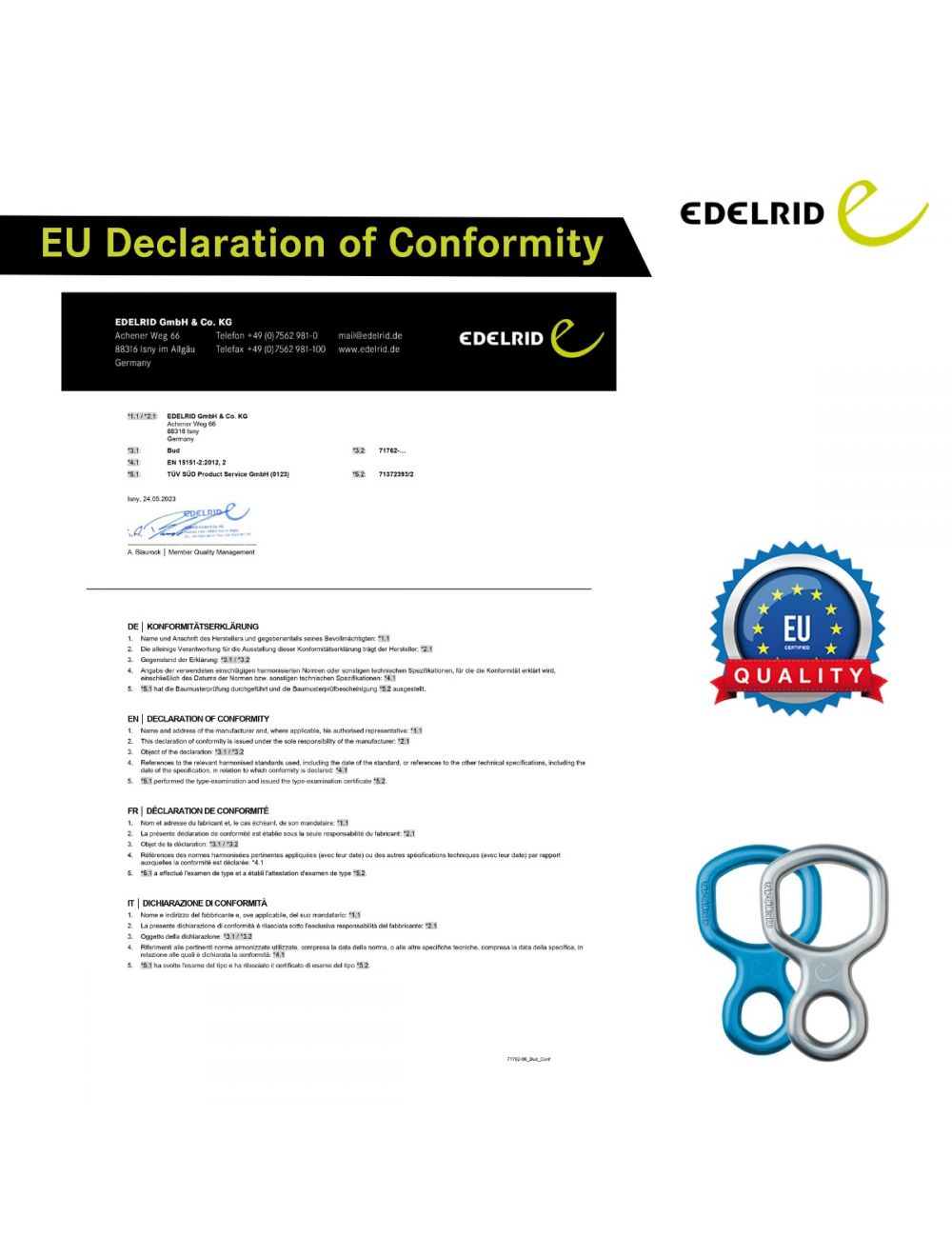 Edelrid Bud Descender, Figure of Eight Climbing Belay Device