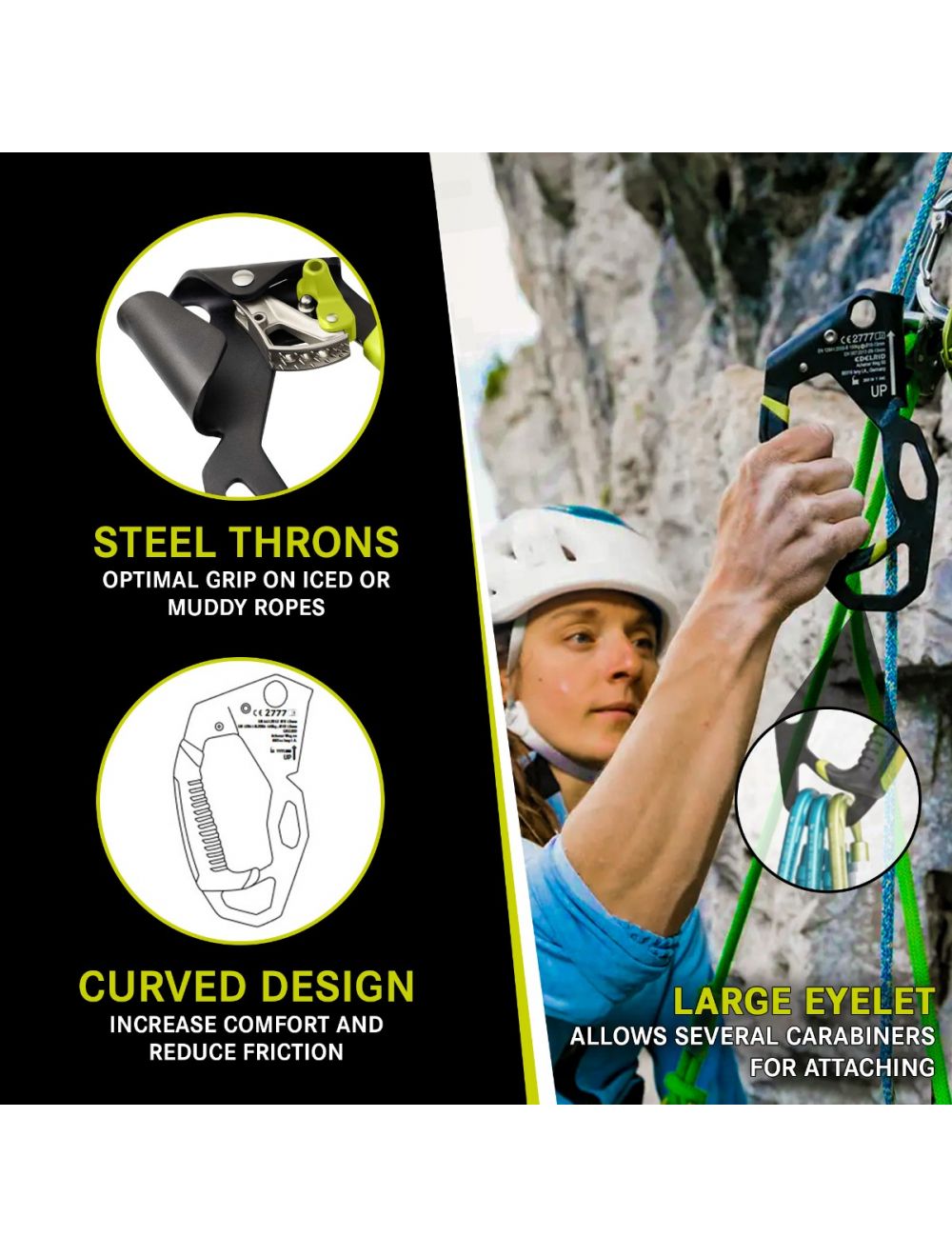 Edelrid Hand Cruiser Left Ascender For Mountaineering And Climbing