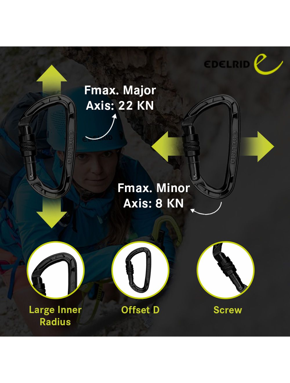 Edelrid Pure Screw Locking Carabiner - Night
