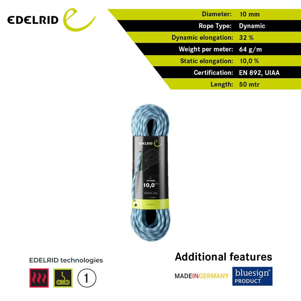 Edelrid Python 10 mm 50 Mtr Rope